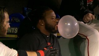 Watch Johnny Cueto Have Way Too Much Fun With Bubble Gum