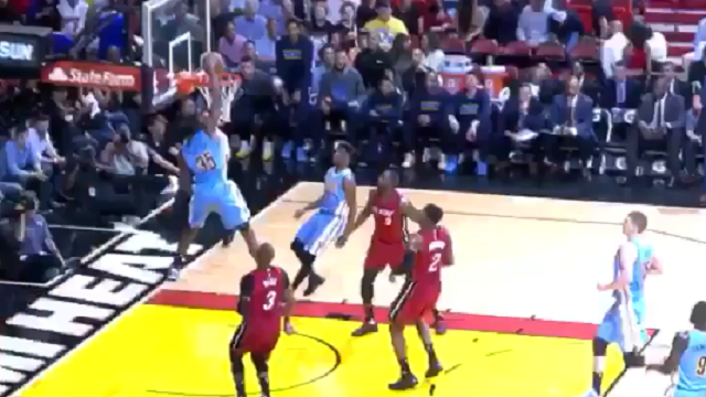 Watch Denver Nuggets\' Kenneth Faried Throw Down Monstrous Alley-oop All Over Miami Heat
