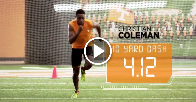 Tennessee's Christian Coleman Scorches 40-Yard Dash of 4.12 in Response to NFL Times