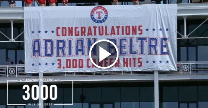 Texas Rangers' Adrian Beltre Rips Double to Reach Coveted 3,000 Hit Club