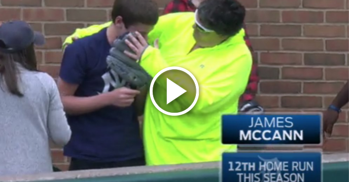 James McCann HR After Fight Drills Young Yankees Fan in the Face