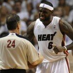 LeBron James crying to ref