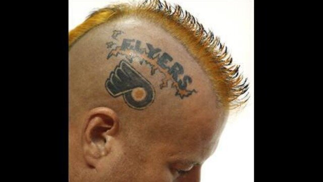 Flyers head tattoo