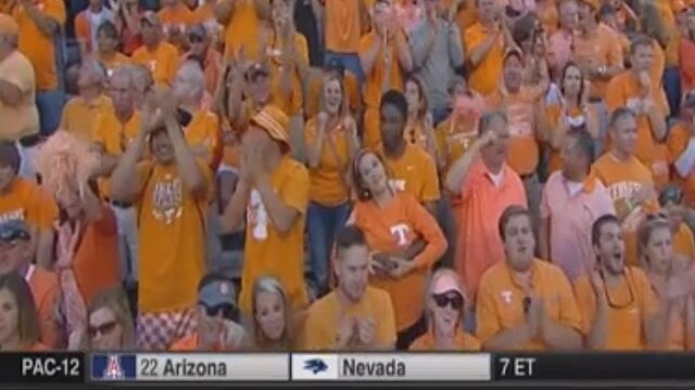 Tennessee Football Fan Grabs His Girlfriend\'s Boobs on Live TV