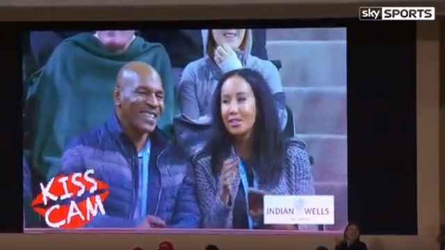 Watch Mike Tyson Hilariously Get Caught On 'Kiss Cam' At Tennis Tournament