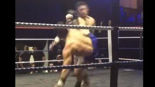  Kickboxer Gets Knocked Out Cold By Brutal Spinning Heel Kick 