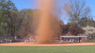  Dirt Tornado Briefly Interrupts Softball Game 