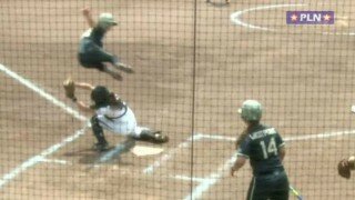 Watch Army Softball Player Kasey McCravey Go Airborne To Cleanly Avoid Catcher's Tag