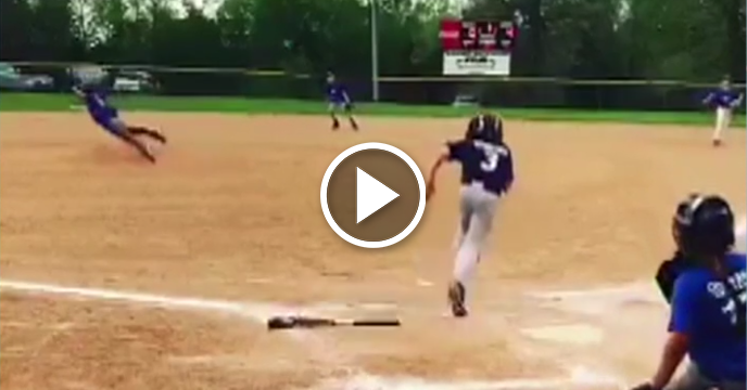 Little League Pitcher Makes Amazing Diving Catch to Rob Hit from Disappointed Batter