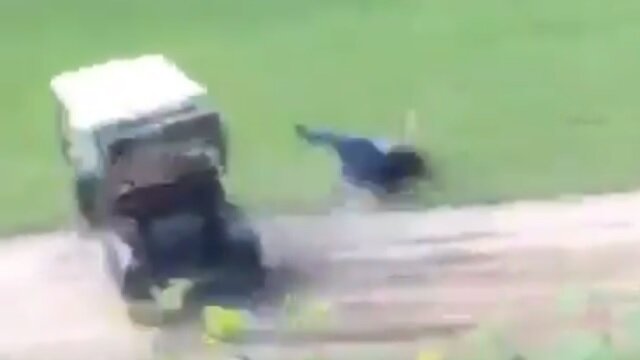 Dummy Gets Ejected From Golf Cart After Attempting to Drive It Down a Steep Hill