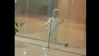Little Baby Realizes Not Everything in Life Is What It Seems, Runs Face-First Into Glass