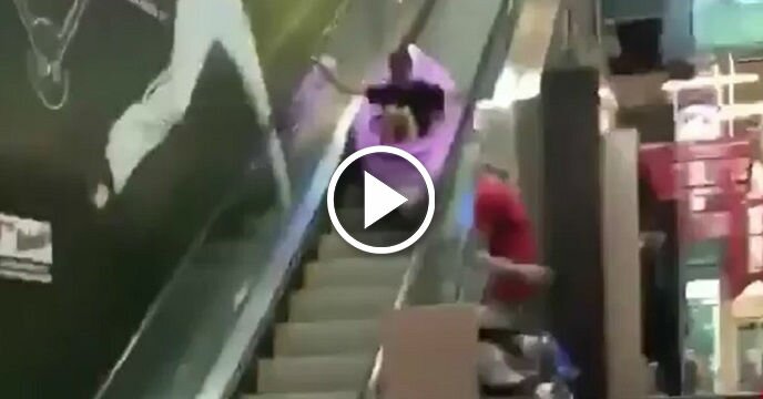 Bro Rides a Kayak Down an Escalator at Dick's Sporting Goods and It's as Awesome as It Sounds