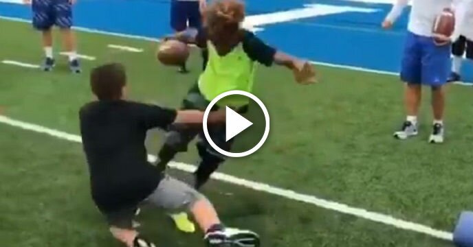 Savage Young Football Player Jukes Defender Out of His Shoes With Insane Cut