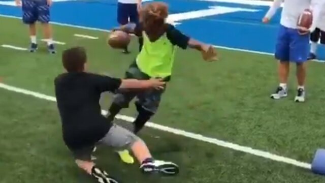 Savage Young Football Player Jukes Defender Out of His Shoes With Insane Cut