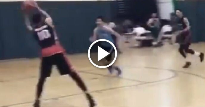 Dudes in Rec League Hoops Game Pull Off Most Ridiculous Alley-Oop You've Ever Seen