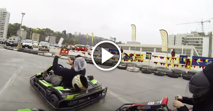 Foolish Dude Attempts Selfie On Go-Kart Track — Immediately Regrets Decision