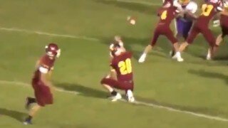 High School Football Team Runs Fake Field Goal, Holder Flips Ball Over Head to Kicker