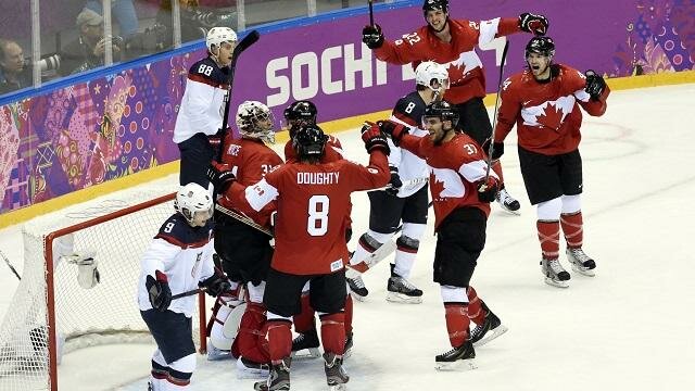 USA loses to Canada men's hockey