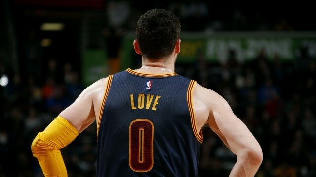 CLEVELAND, OH - FEBRUARY 26: Kevin Love #0 of the Cleveland Cavaliers stands on the court during a game against the Golden State Warriors at The Quicken Loans Arena on February 26, 2015 in Cleveland, Ohio. NOTE TO USER: User expressly acknowledges and agrees that, by downloading and/or using this Photograph, user is consenting to the terms and conditions of the Getty Images License Agreement. Mandatory Copyright Notice: Copyright 2015 NBAE (Photo by Gregory Shamus/NBAE via Getty Images)