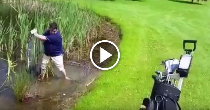 Golfer Attempts To Hit Ball Out Of Lake — Hilariously Fails Instead