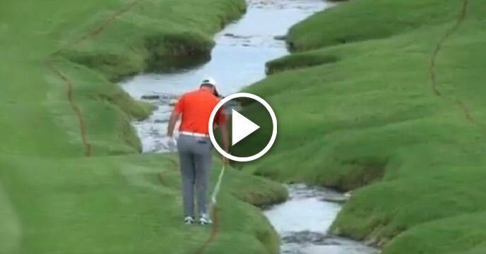 Jon Rahm Makes Ridiculous Backwards One-Handed Shot, Lands It on the Green