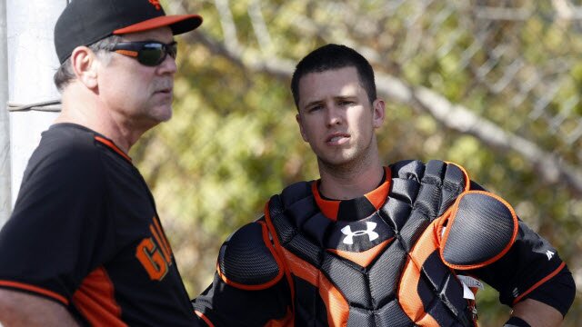 Bruce Bochy and Buster Posey