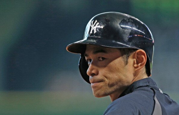 HOUSTON, TX - SEPTEMBER 27: Ichiro Suzuki #31 of the New York Yankees works out on the field before the game against the Houston Astros at Minute Maid Park on September 27, 2013 in Houston, Texas. (Photo by Scott Halleran/Getty Images)