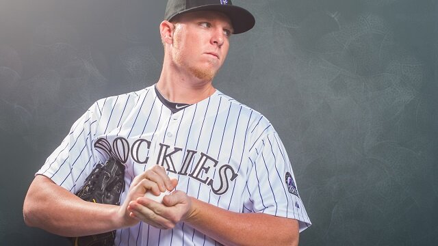 Jon Gray #55 of the Colorado Rockies poses for a portrait during Photo Day at the Salt River Fields at Talking Stick on February 26, 2014 in Scottsdale, Arizona.