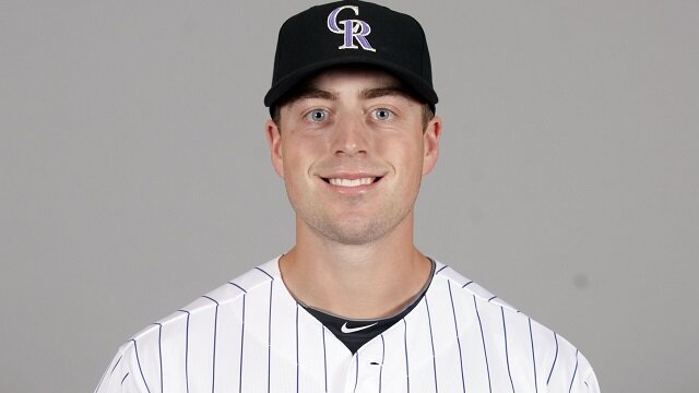 Colorado Rockies catcher Tom Murphy poses during photo day at Salt River Fields. 