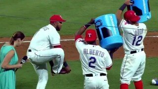 Elvis Andrus' Cap And Cleats Are Too Nice To Be Drenched In Gatorade