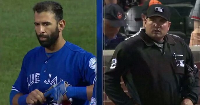 Watch Jose Bautista Give Home Plate Umpire A Staredown So Cold It'll Give You Chills