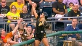Watch Pittsburgh Pirates Ball Girl Make Nifty Barehanded Grab Off Tricky Hop