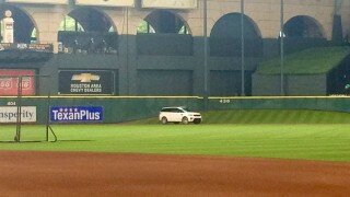 Houston Astros Take Rookie Hazing To A New Level With SUV In Center Field