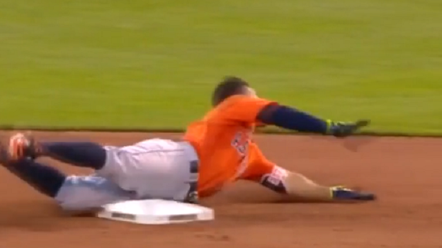 Watch Houston Astros\' Jose Altuve Miss Out On Hitting For Cycle After Hilariously Falling On Basepaths