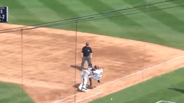 Brett Gardner and Rickie Weeks Forget What Sport They\'re Playing and Steamroll Each Other
