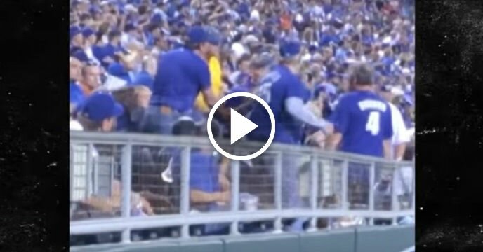 Male Kansas City Royals Fan Absolutely Decks a Woman After She Allegedly Hit Him and Spit on Him