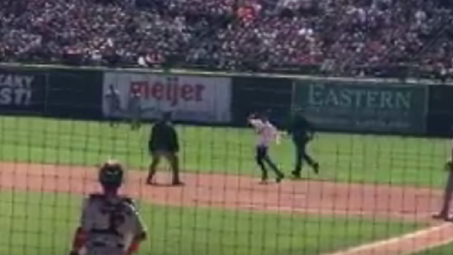 Dumb Detroit Tigers Fan Runs On Field — Gets Taken Out After Leading Security On Chase