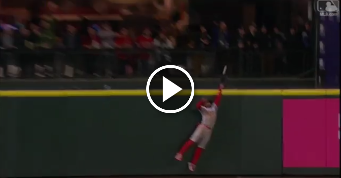 Los Angeles Angels OF Cameron Maybin Robs Home Run After Interesting Route to the Ball