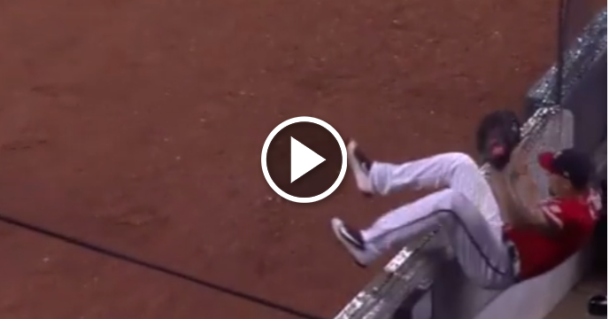 Atlanta Braves' Jace Peterson Leaps Into Foul Ball Net to Make Outstanding Catch