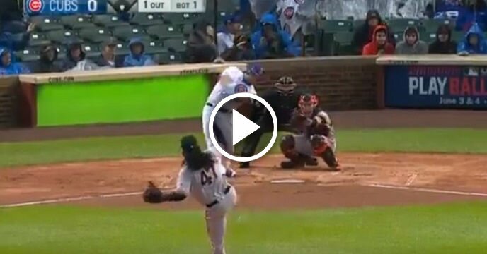 Cubs' Kyle Schwarber Deposits Johnny Cueto's Pitch Onto Sheffield Avenue