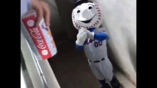 Mr. Met Has Finally Had Enough as He Flips Off Some Random Fans