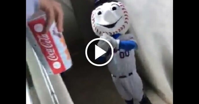Mr. Met Has Finally Had Enough as He Flips Off Some Random Fans