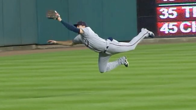 Bradley Zimmer Makes Pair of Incredible Catches in Indians Doubleheader