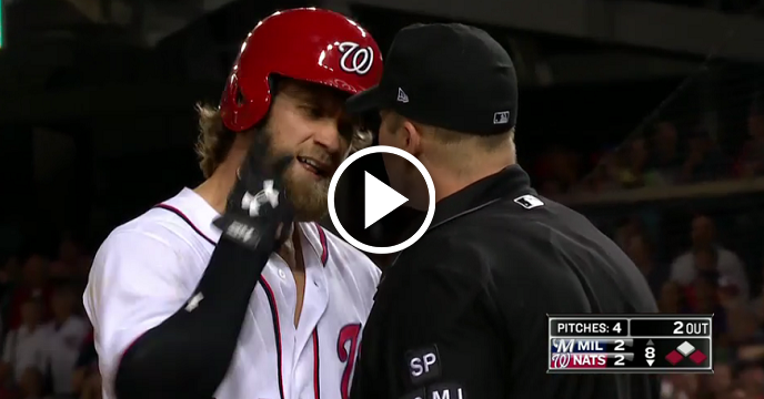 Bryce Harper Goes Berserk On Umpire After Being Ejected For Arguing Balls & Strikes