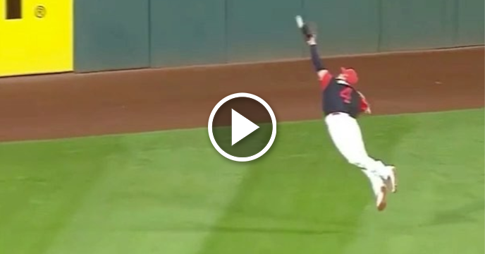 Indians' Bradley Zimmer Goes Full Extension for Incredible Diving Catch