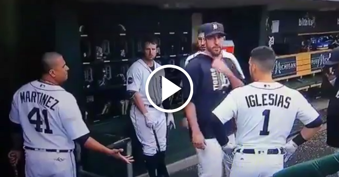 Watch: Tigers' Victor Martinez & Justin Verlander Argue Following Fight Against Yankees