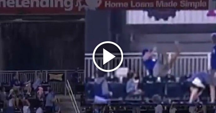 Royals Fan Flips Backwards Over Seat Trying to Catch Home Run