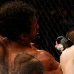 Benson Henderson lands punch on Rustam Khabilov during UFC lightweight clash