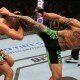 Cub Swanson lands kick on Jeremy Stephens during UFC Fight Night 44 main event
