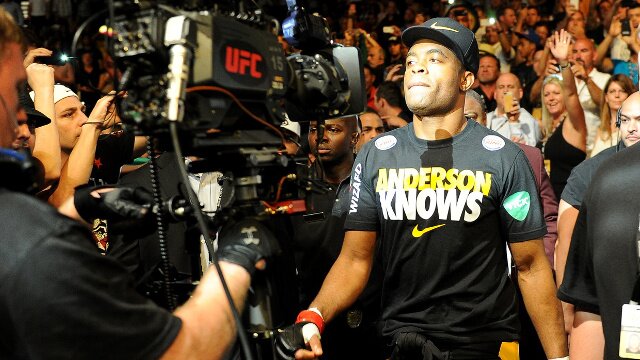 Anderson Silva makes his entrance to the octagon
